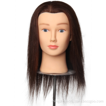 14 Inch brown free shipping training head mannequin of natural hair